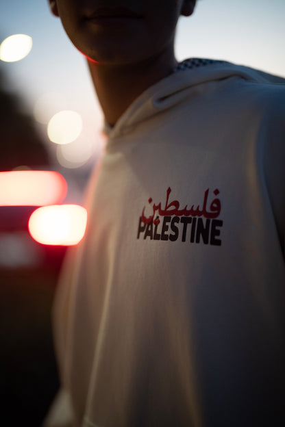 The land stays Beige Hoodie