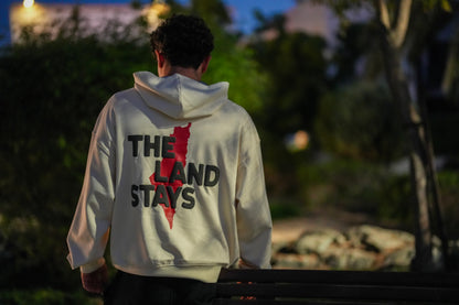 The land stays Beige Hoodie