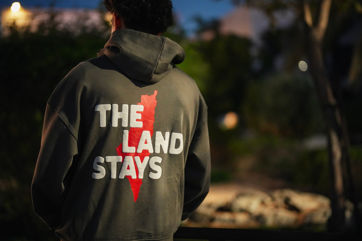 The land stays Grey Hoodie