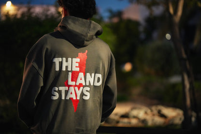 The land stays Grey Hoodie